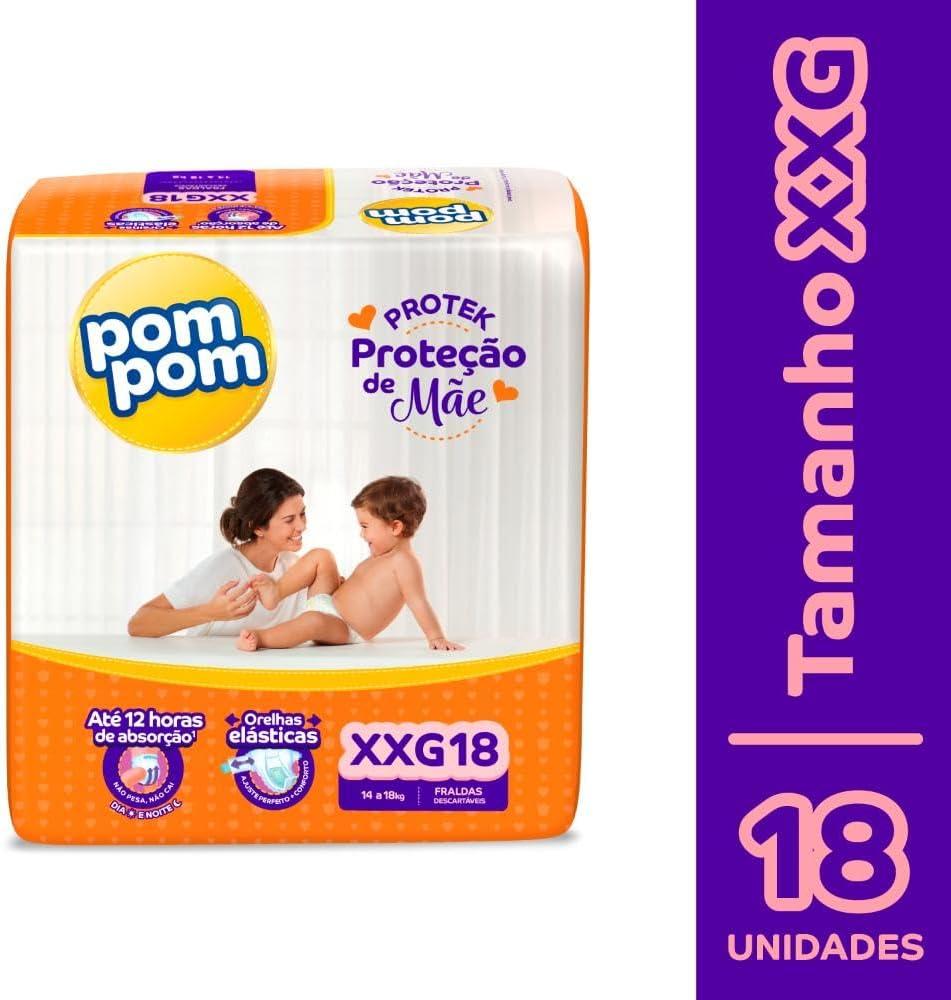 Fralda Pom Pom Protek Proteção de Mãe XXG 18 Unidades — imagem 2 | Farmácia Resyla