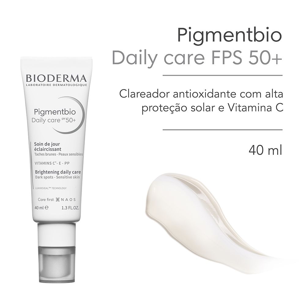 Gel Creme Facial Bioderma Pigmentbio Daily Care Clareador com Vitamina C FPS 50+ 40ml — imagem 2 | Farmácia Resyla