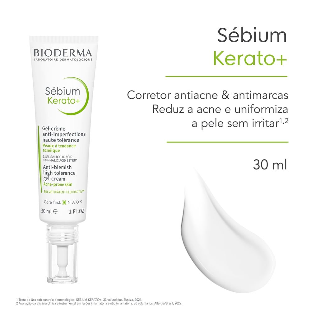 Gel Creme Facial Bioderma Sébium Kerato+ Antiacne e Antimarcas 30ml — imagem 2 | Farmácia Resyla