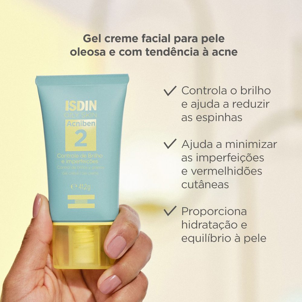 Gel Creme Facial ISDIN Acniben Controle de Brilho 41,2g — imagem 3 | Farmácia Resyla