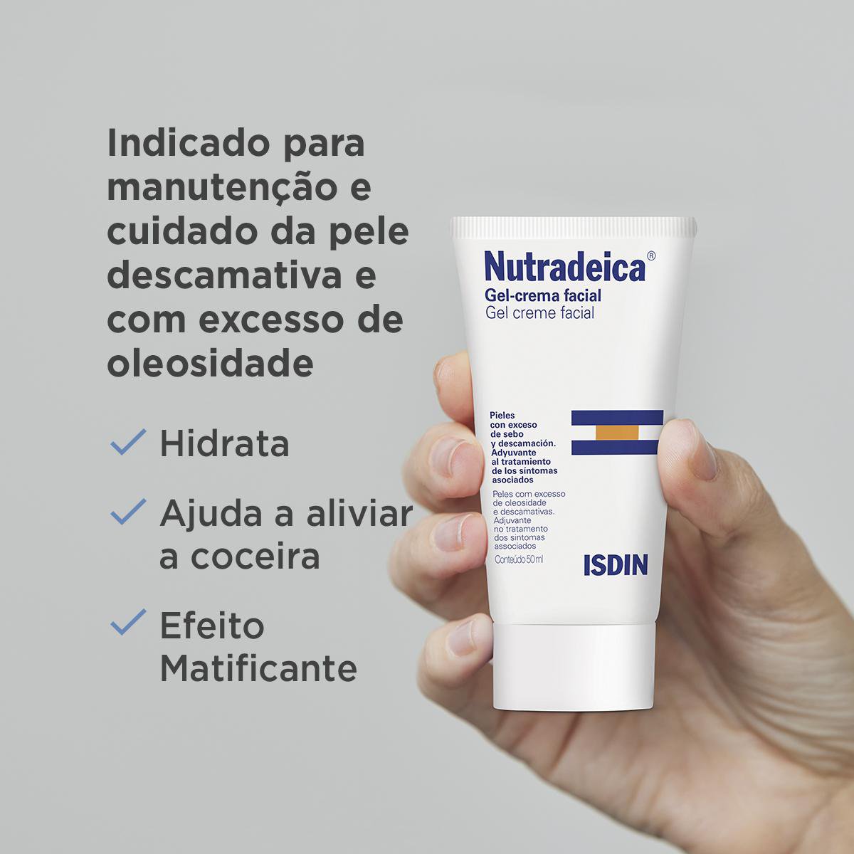 Gel Creme Facial Nutradeica Isdin para Pele Descamativa 50ml — imagem 2 | Farmácia Resyla