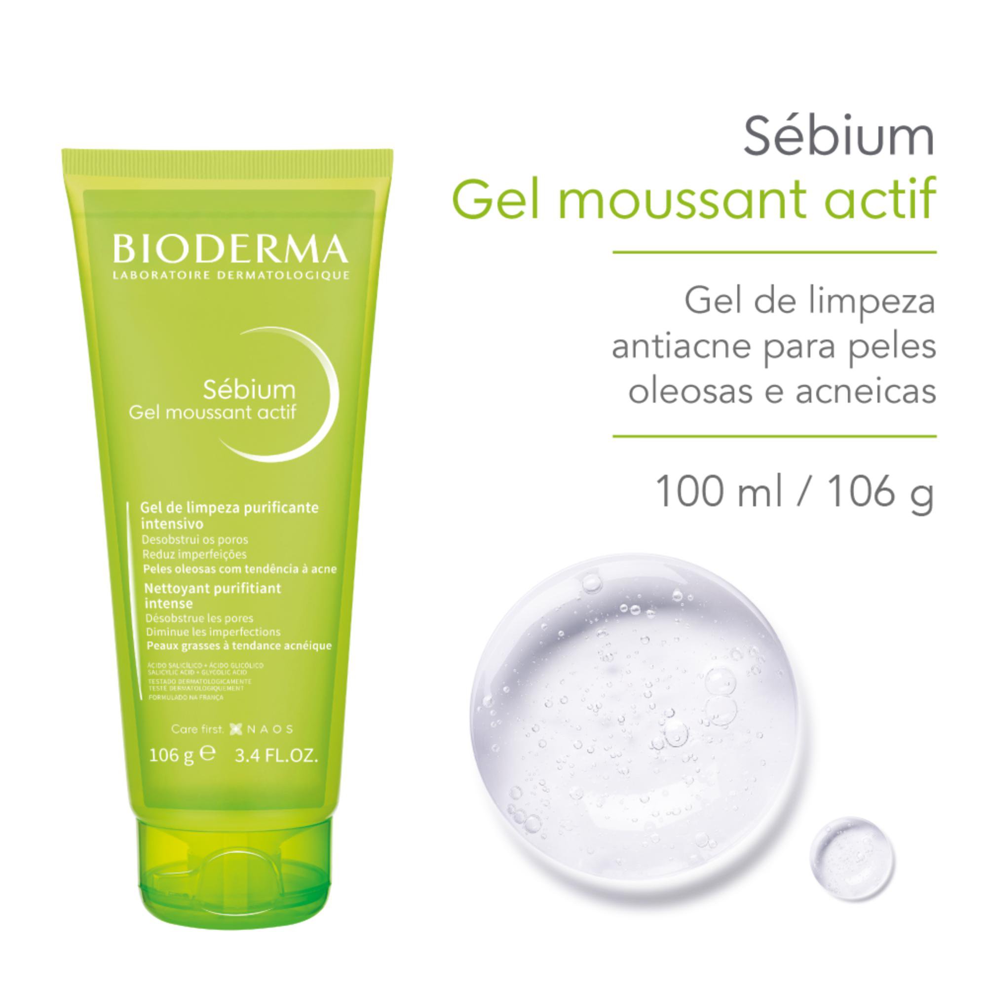 Gel de Limpeza Antiacne Bioderma Sébium Gel Moussant Actif 100ml — imagem 2 | Farmácia Resyla