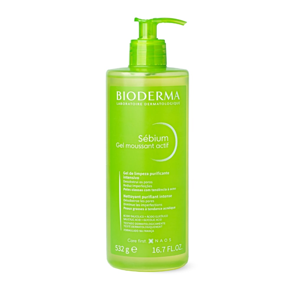 Gel de Limpeza Antiacne Bioderma Sebium Moussant Actif 500ml — Bioderma | Farmácia Resyla