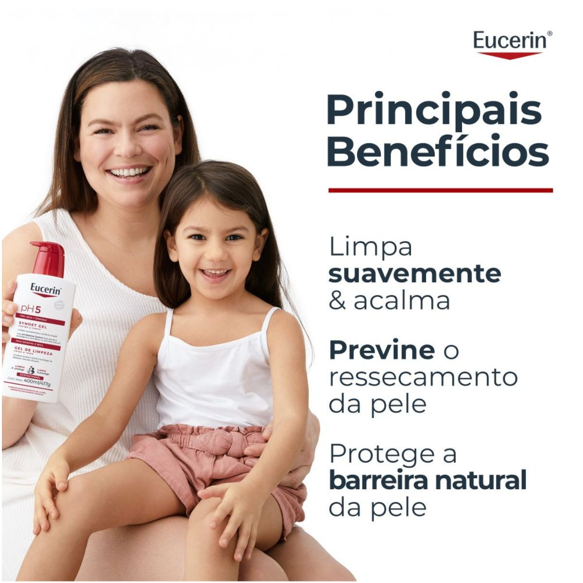 Gel De Limpeza Eucerin  Syndet Gel Corpo E Rosto Ph5 400ml — imagem 4 | Farmácia Resyla