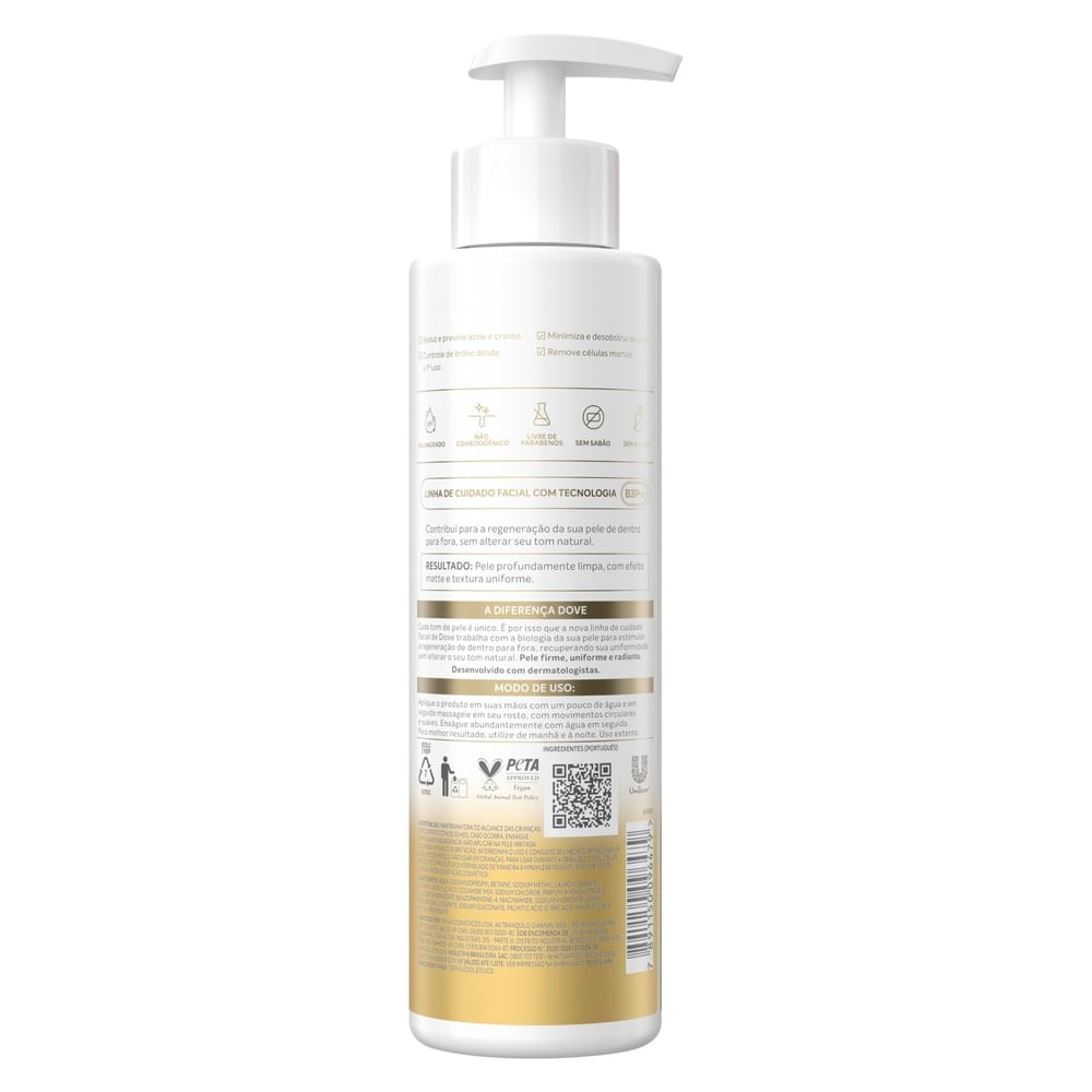Gel de Limpeza Facial Dove Regenerative Antioleosidade e Efeito Matte 300ml — imagem 2 | Farmácia Resyla