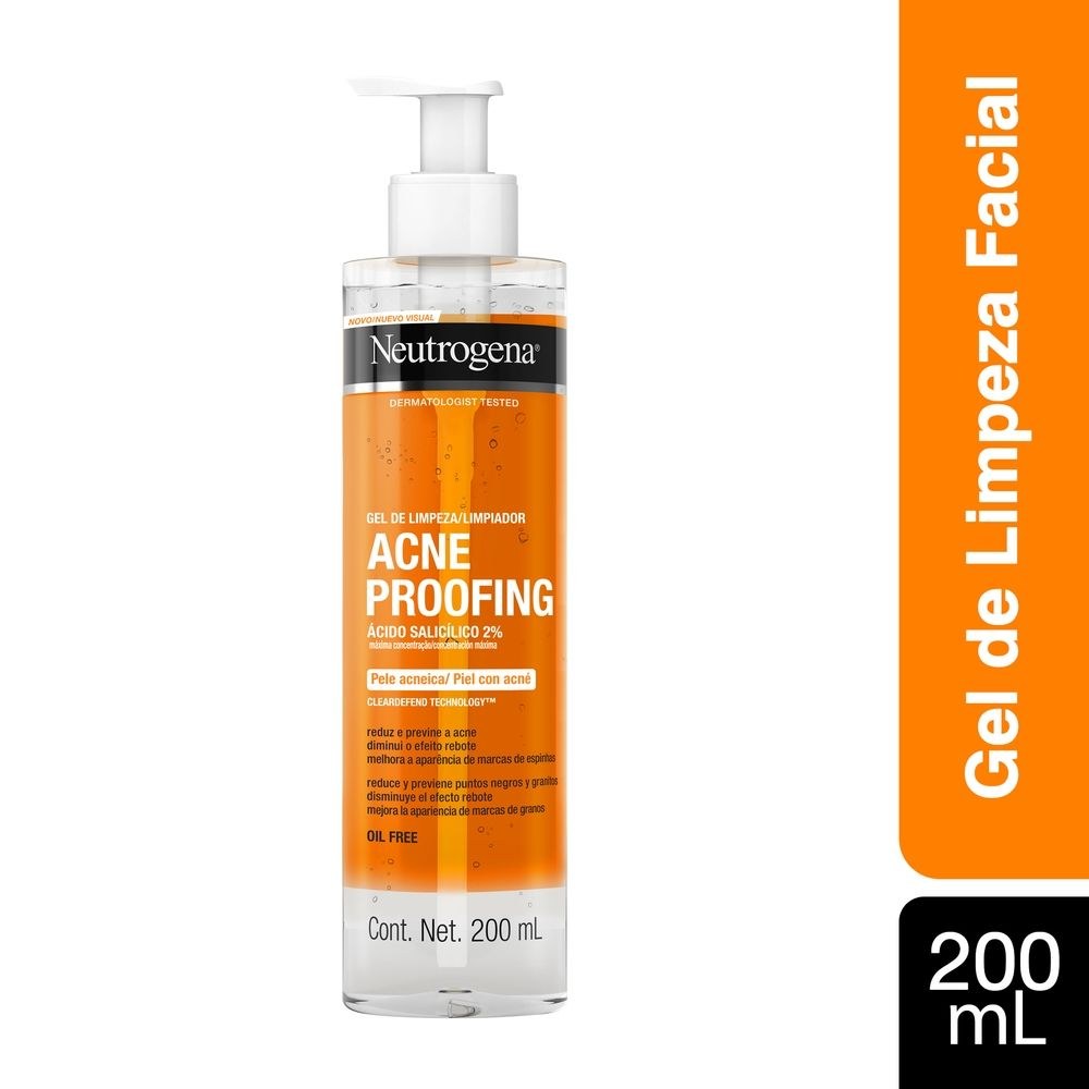Gel de Limpeza Facial Neutrogena Acne Proofing com Ácido Salicílico 200ml — Neutrogena | Farmácia Resyla