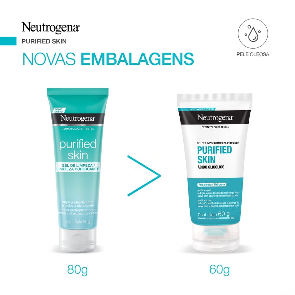 Gel de Limpeza Facial Neutrogena Purified Skin Antioleosidade 60g — imagem 3 | Farmácia Resyla