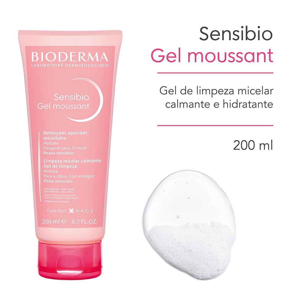 Gel de Limpeza Micelar Calmante e Hidratante Bioderma Sensibio Gel Moussant 200ml — imagem 2 | Farmácia Resyla