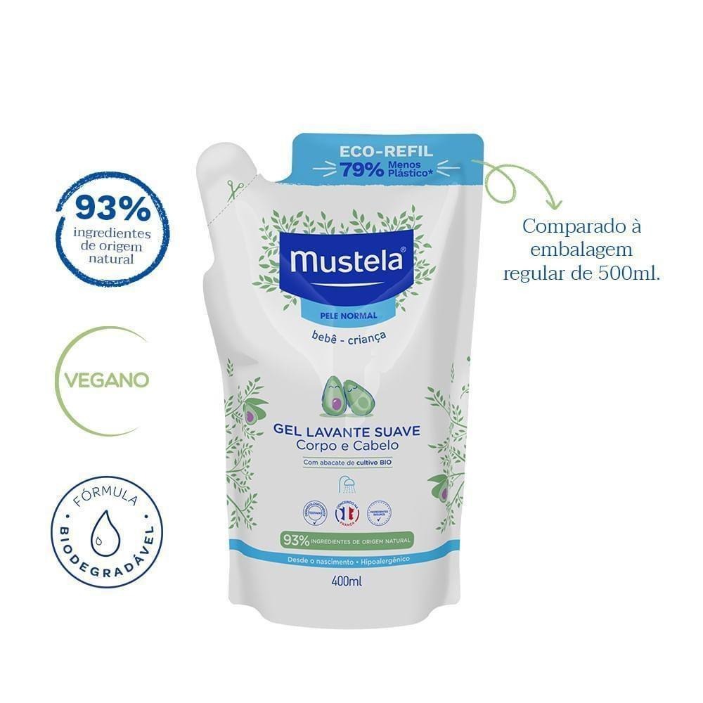 Gel Lavante Mustela Bebê Suave Corpo e Cabelo 400ml — imagem 4 | Farmácia Resyla