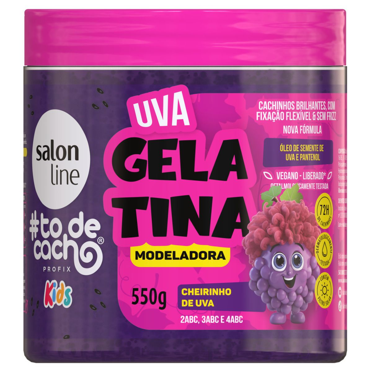 Gelatina Capilar Solon Line Kids Modeladora Todecacho Uva 550g — Salon Line | Farmácia Resyla