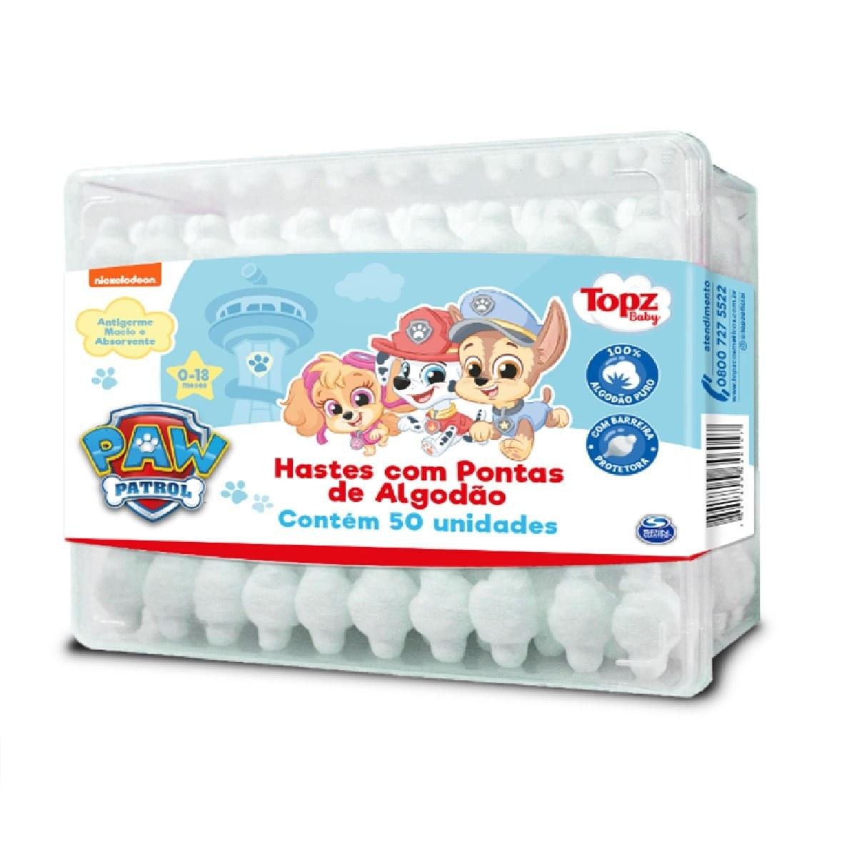 Hastes Flexíveis Topz Baby Patrulha Canina 50 Unidades — Cremer | Farmácia Resyla