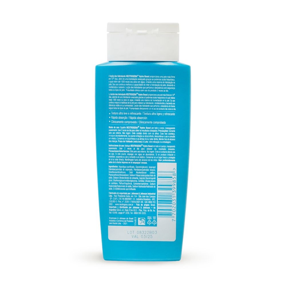 Hidratante Corporal Neutrogena Hydro Boost Water Gel com Ácido Hialurônico 200ml — imagem 3 | Farmácia Resyla