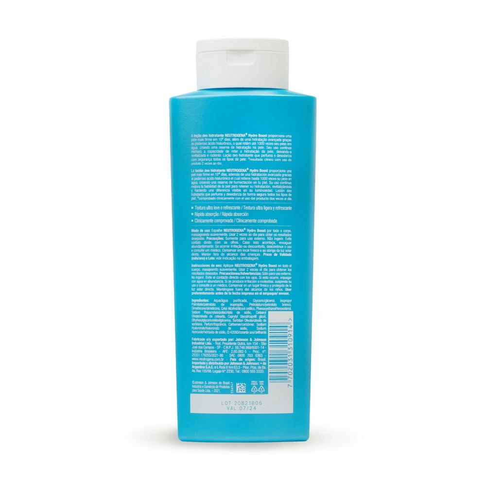 Hidratante Corporal Neutrogena Hydro Boost Water Gel com Ácido Hialurônico 400ml — imagem 3 | Farmácia Resyla