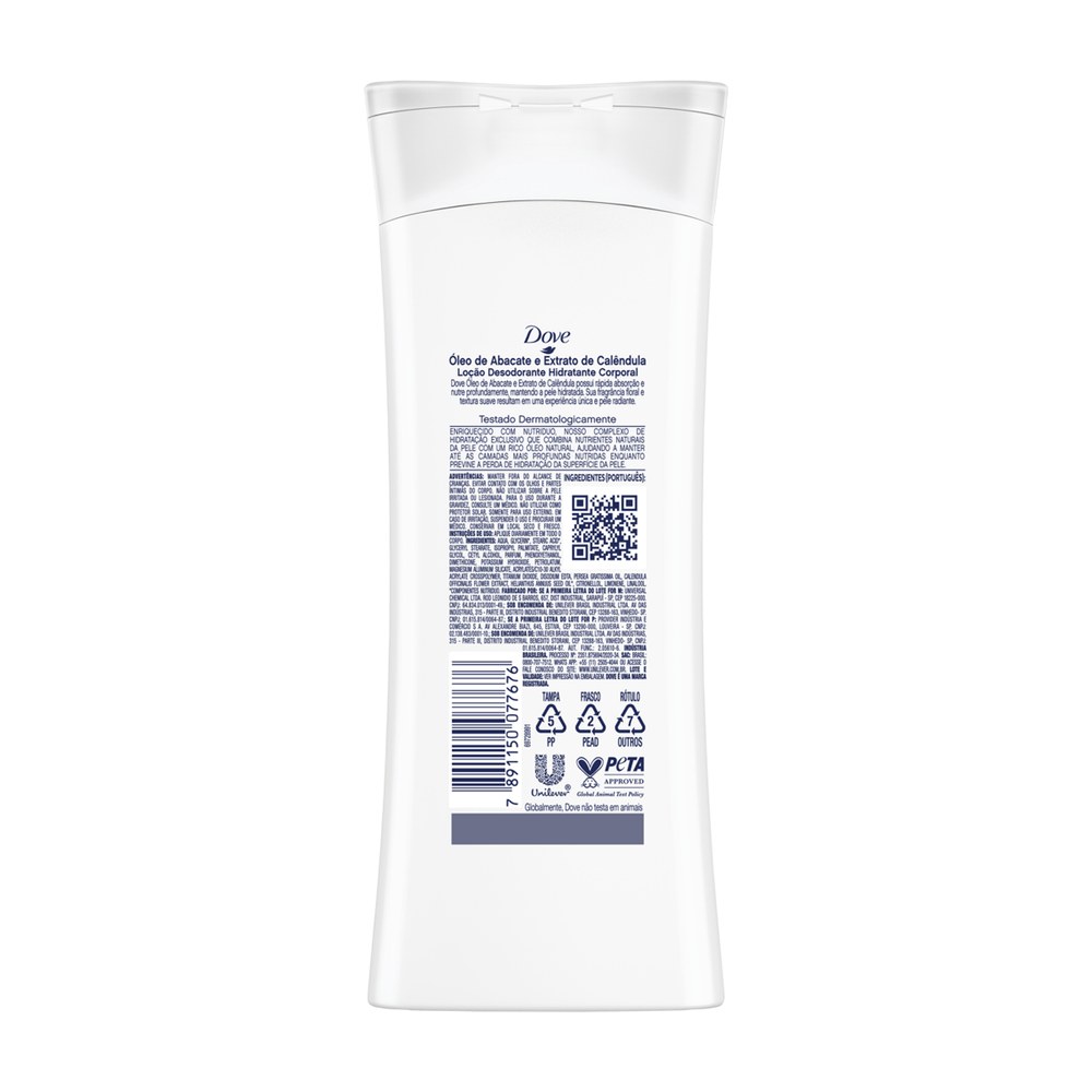 Hidratante Dove Óleo De Abacate & Extrato De Calêndula 72h Loção Desodorante 400ml — imagem 3 | Farmácia Resyla