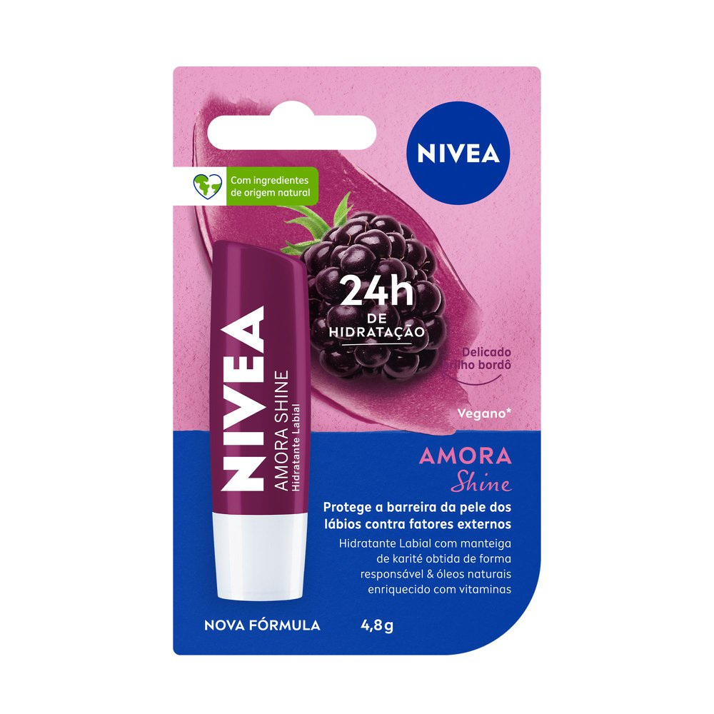 Hidratante Labial Nivea Amora Shine 4,8g — Nivea | Farmácia Resyla