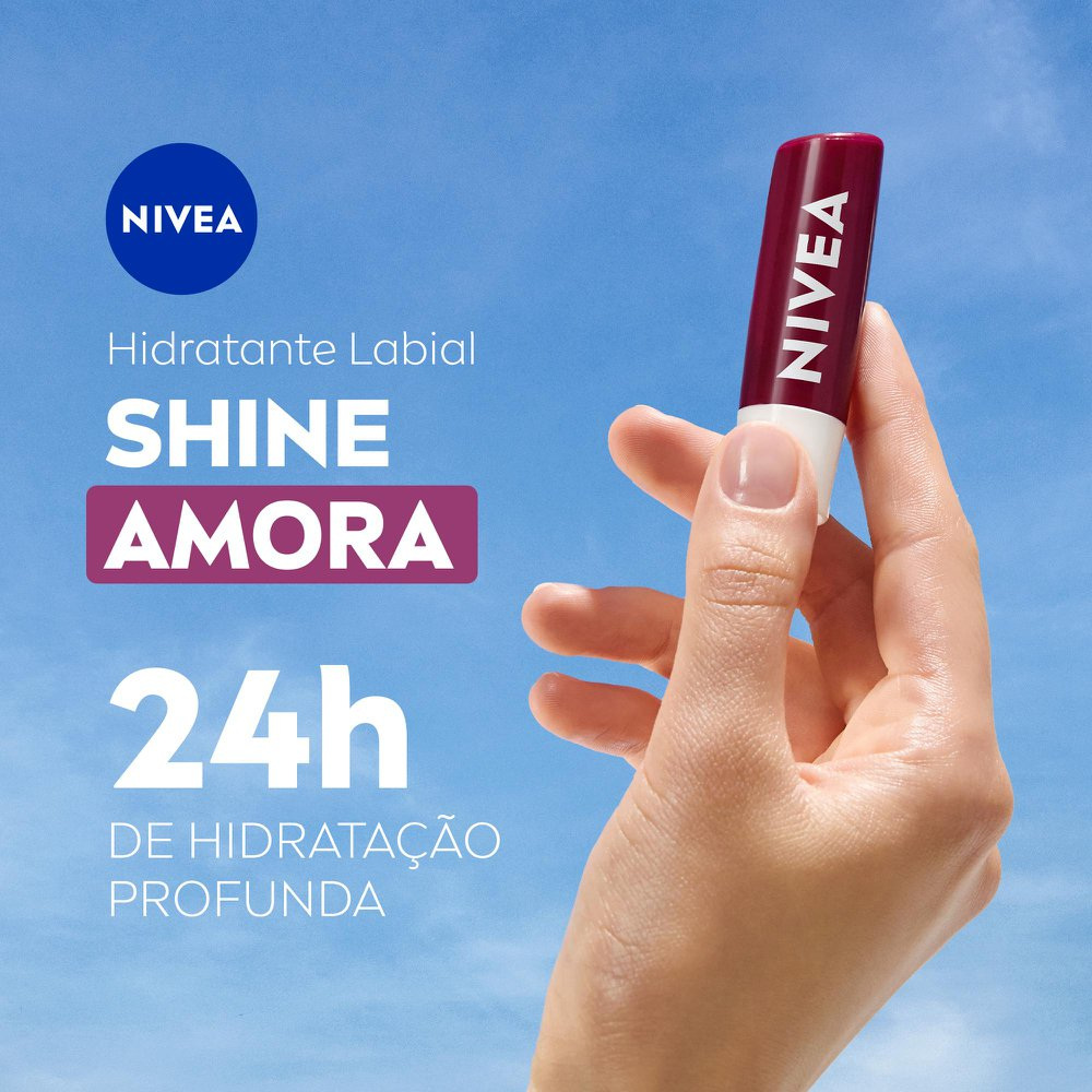 Hidratante Labial Nivea Amora Shine 4,8g — imagem 2 | Farmácia Resyla