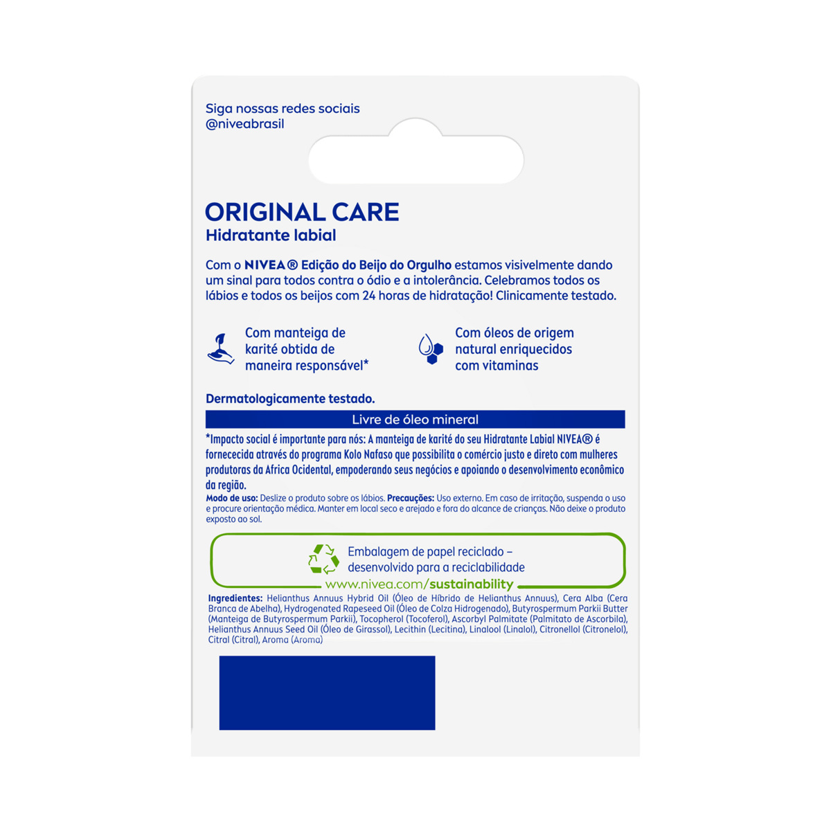 Hidratante Labial Nivea #beyou Edição Limitada Orgulho Original Care 4,8g — imagem 2 | Farmácia Resyla