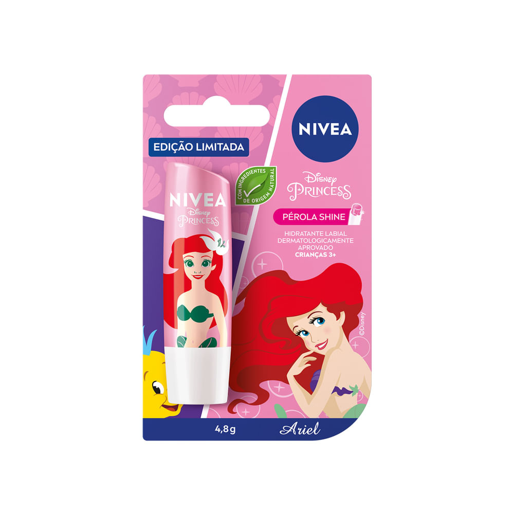 Hidratante Labial Nivea Disney Princess Ariel Pérola Shine 4,8g — imagem 3 | Farmácia Resyla