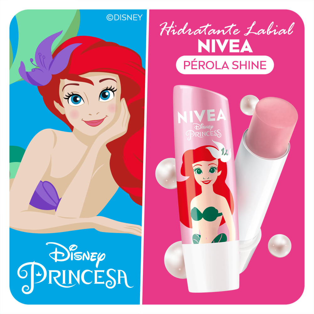 Hidratante Labial Nivea Disney Princess Ariel Pérola Shine 4,8g — imagem 4 | Farmácia Resyla