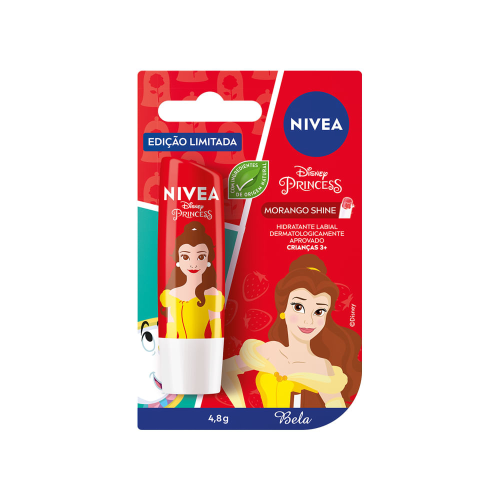 Hidratante Labial Nivea Disney Princess Bela Morango Shine 4,8g — imagem 3 | Farmácia Resyla