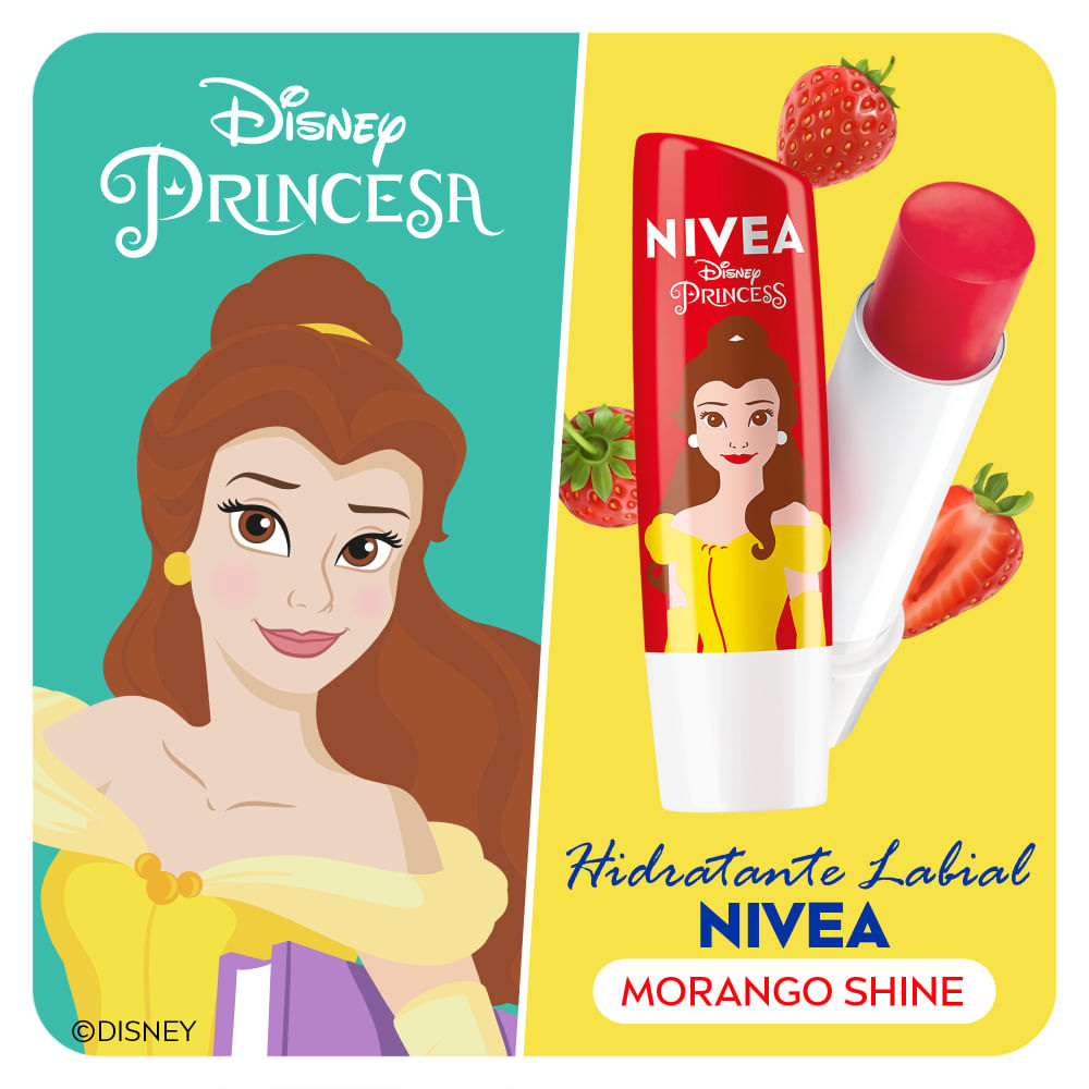 Hidratante Labial Nivea Disney Princess Bela Morango Shine 4,8g — imagem 4 | Farmácia Resyla