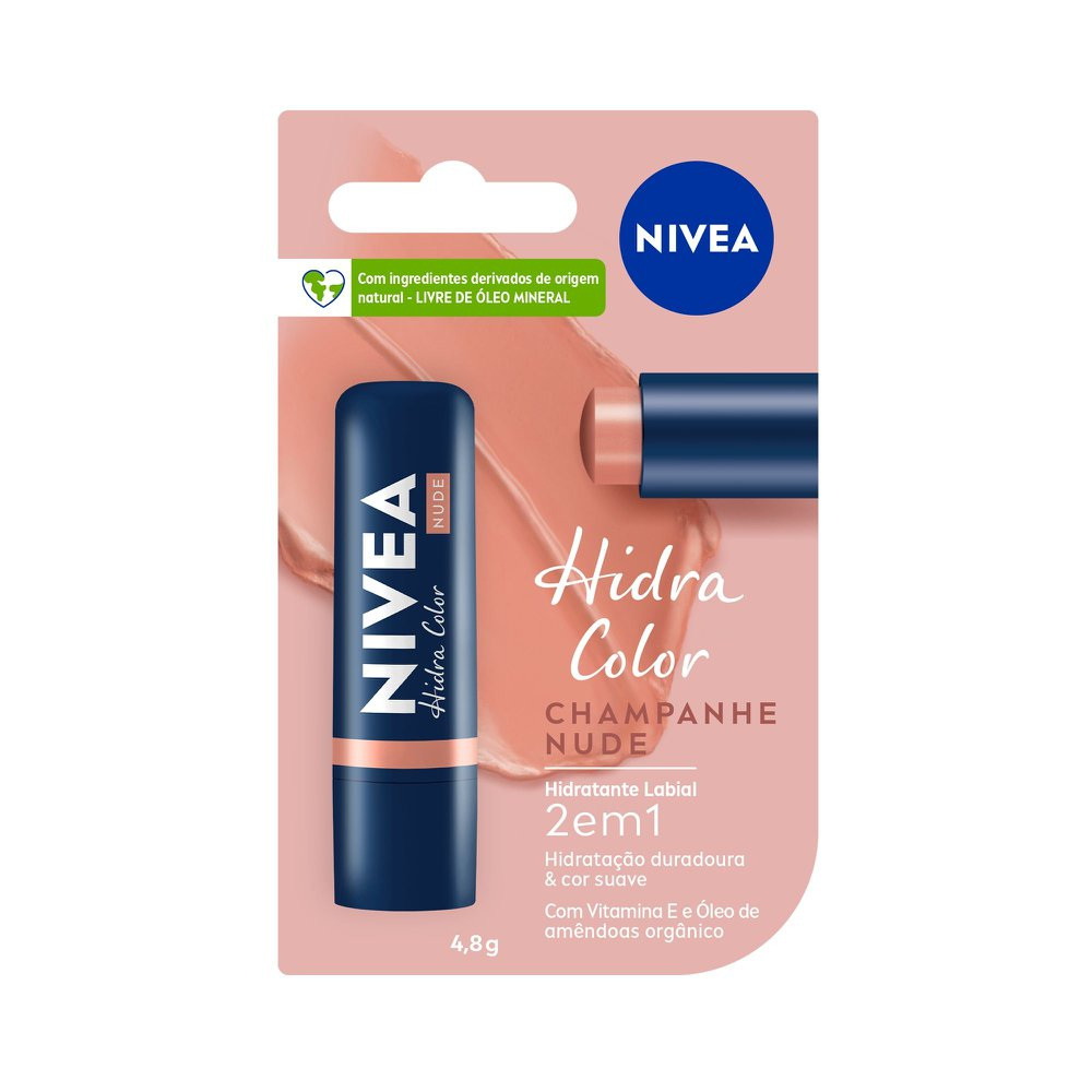 Hidratante Labial Nivea Hidra Color Nude 4,8g — Nivea | Farmácia Resyla