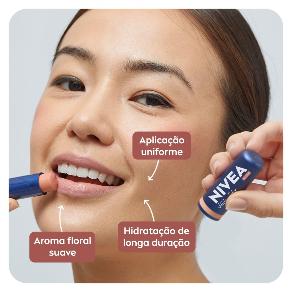 Hidratante Labial Nivea Hidra Color Nude 4,8g — imagem 3 | Farmácia Resyla