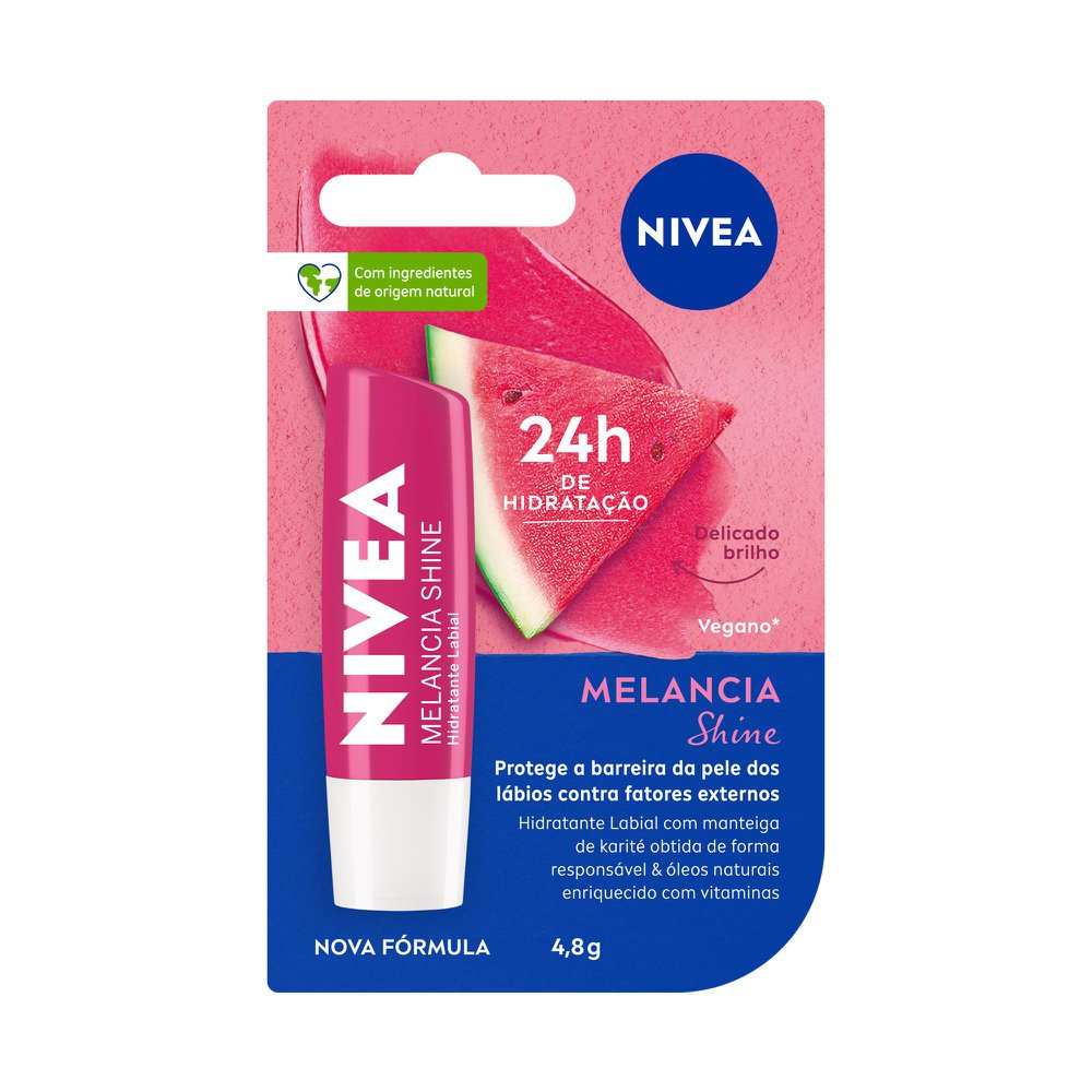 Hidratante Labial Nivea Melancia Shine 4,8g — Nivea | Farmácia Resyla