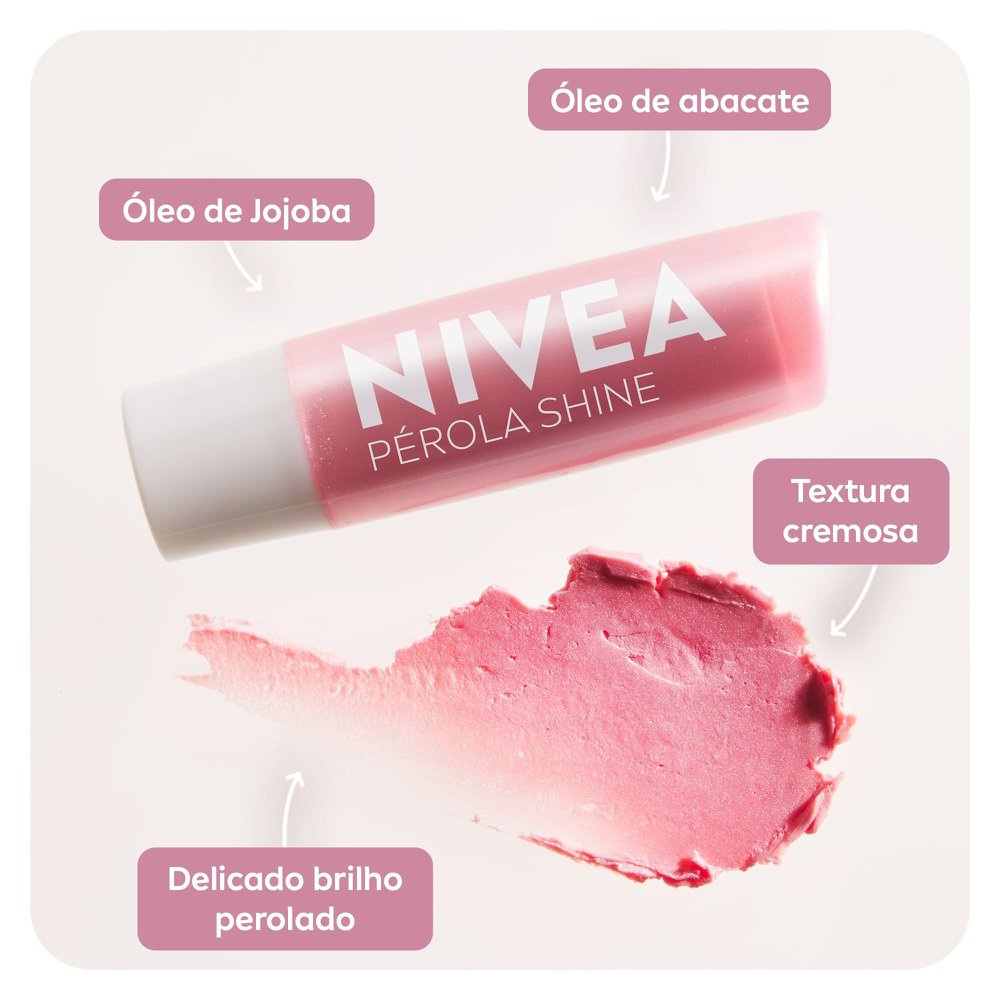 Hidratante Labial Nivea Pérola Shine 4,8g — imagem 3 | Farmácia Resyla