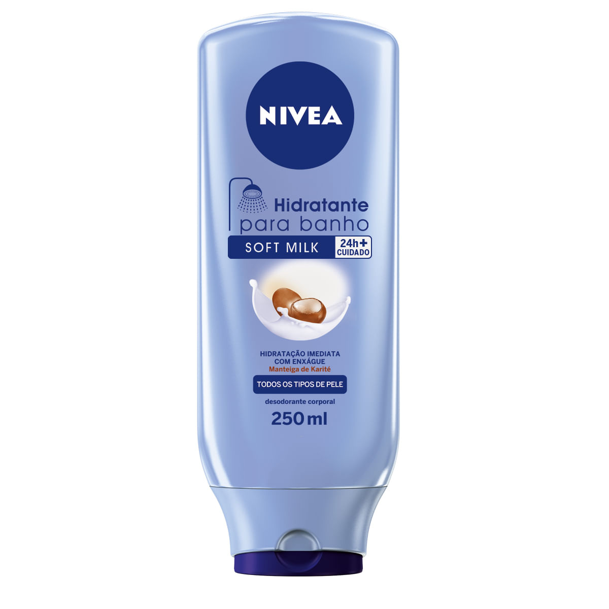 Hidratante para Banho Soft milk Manteiga de Karite loçao com enxague 250 ml — Nivea | Farmácia Resyla