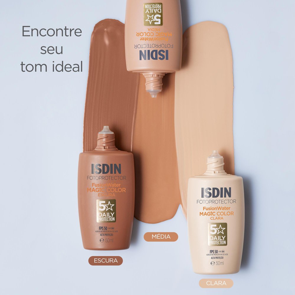 ISDIN Protetor Solar Facial Fusion Water 5 Stars Color FPS 50 - Cor Média - 50ml — imagem 4 | Farmácia Resyla