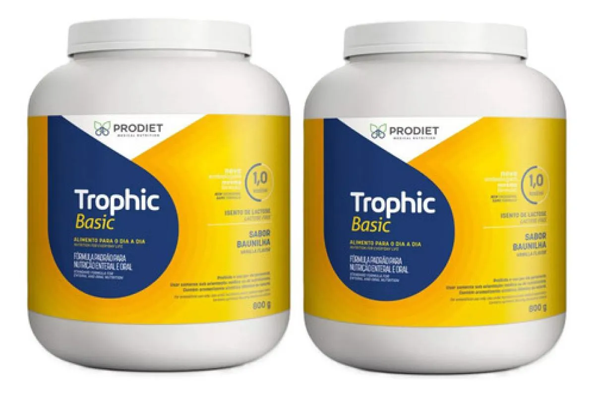 2 Potes de Trophic Basic 800g Dieta Enteral Prodiet Baunilha — Trophic | Farmácia Resyla