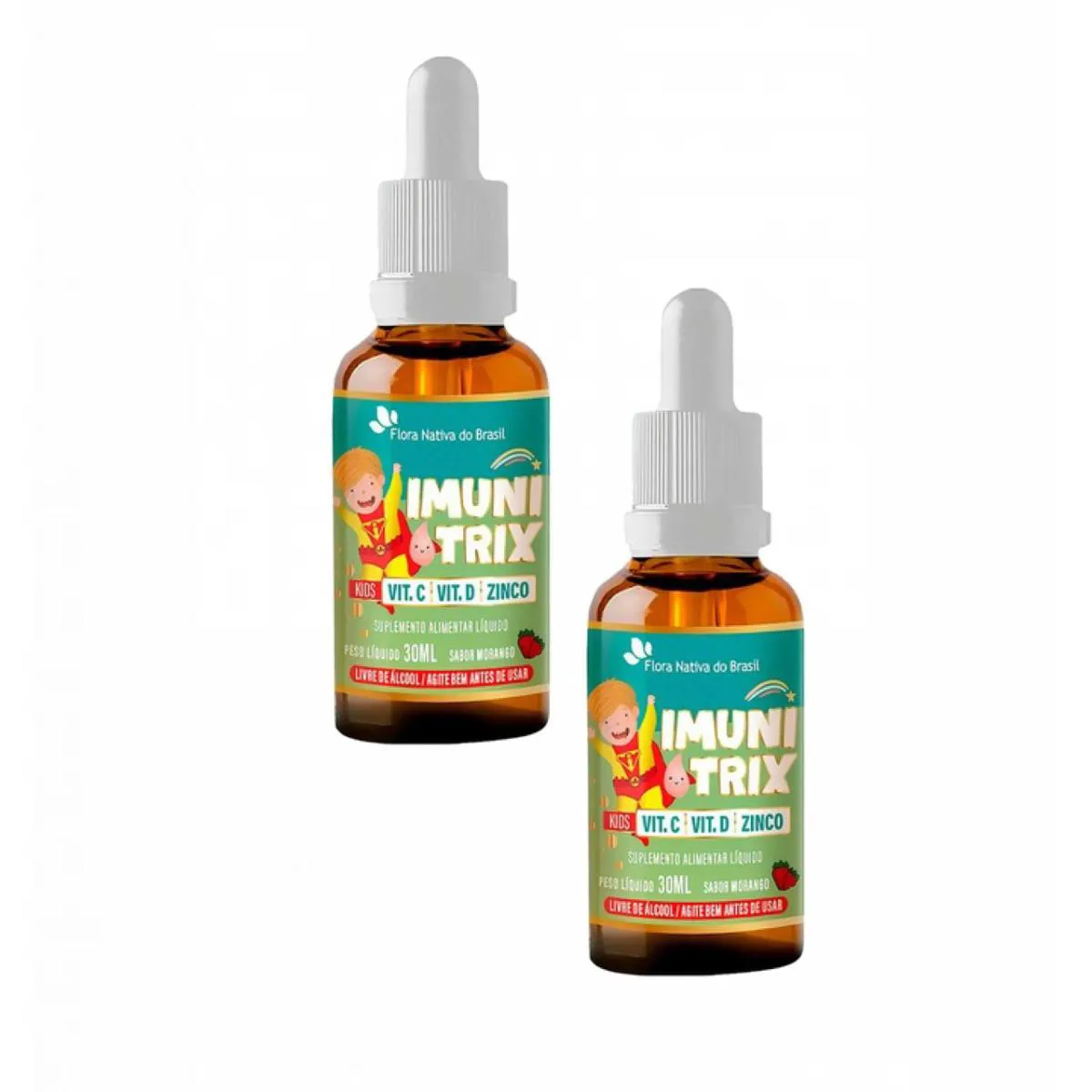 2x Imunitrix - Vitamina C - Vitamina D - Zinco - 30ml - Morango — | Farmácia Resyla