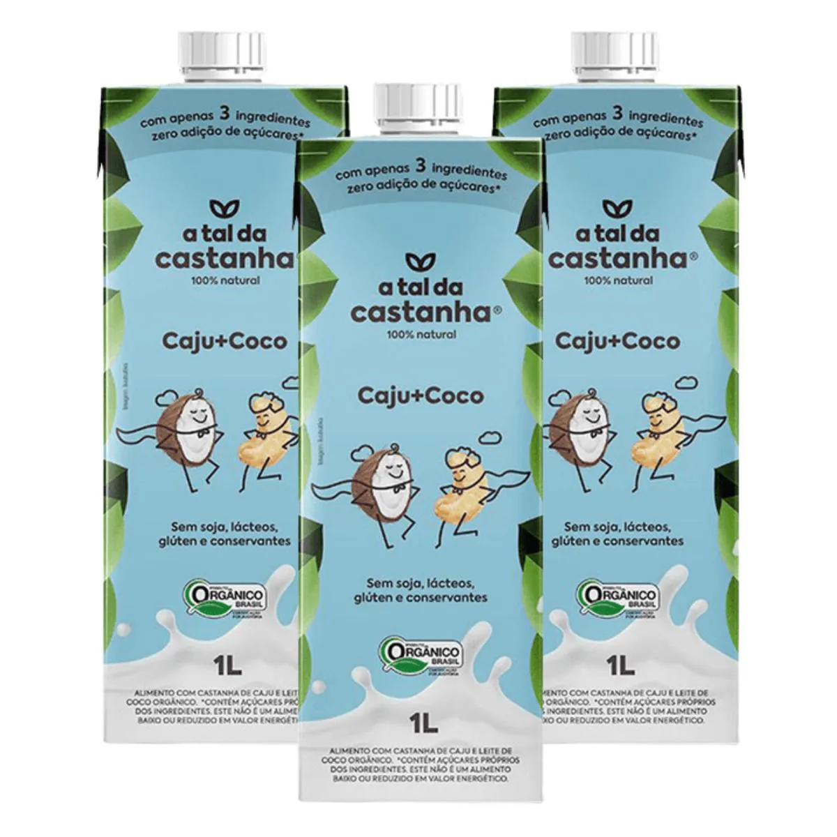 3x Bebida Vegetal Caju com Coco a Tal da Castanha 1 Litro — | Farmácia Resyla