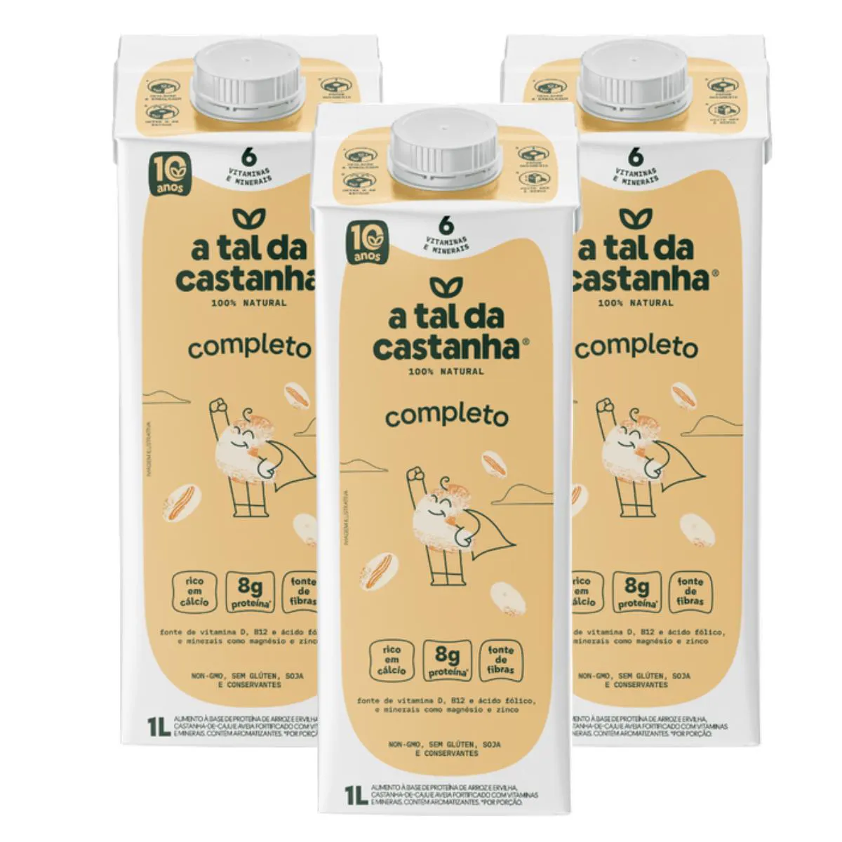3X Bebida Vegetal Completo a Tal da Castanha 1 Litro — | Farmácia Resyla