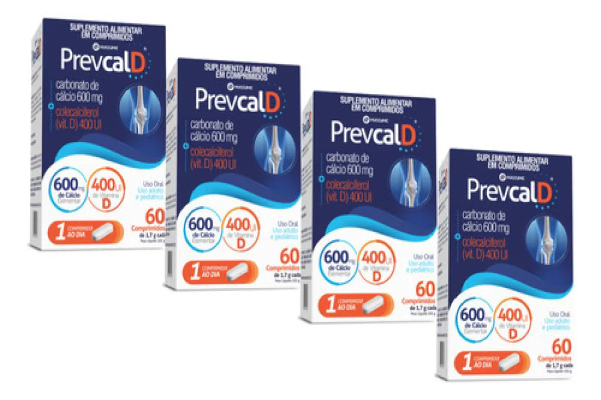 4x Prevcal D Massime 600mg Calcio + 400ui Vitamina D - 60 comprimidos — | Farmácia Resyla