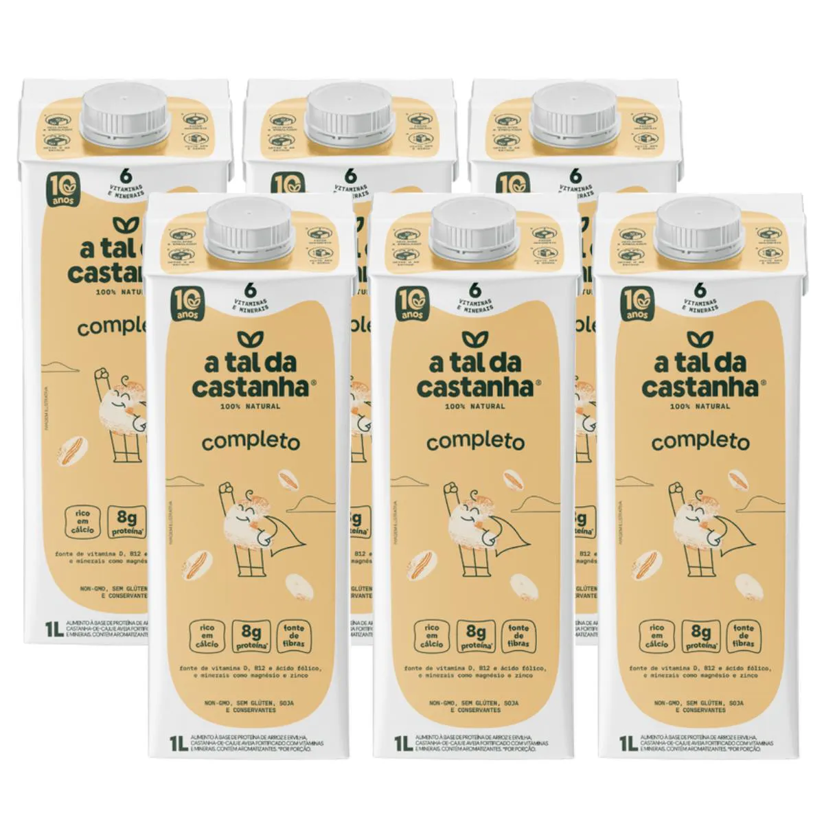 6X Bebida Vegetal Completo a Tal da Castanha 1 Litro — | Farmácia Resyla