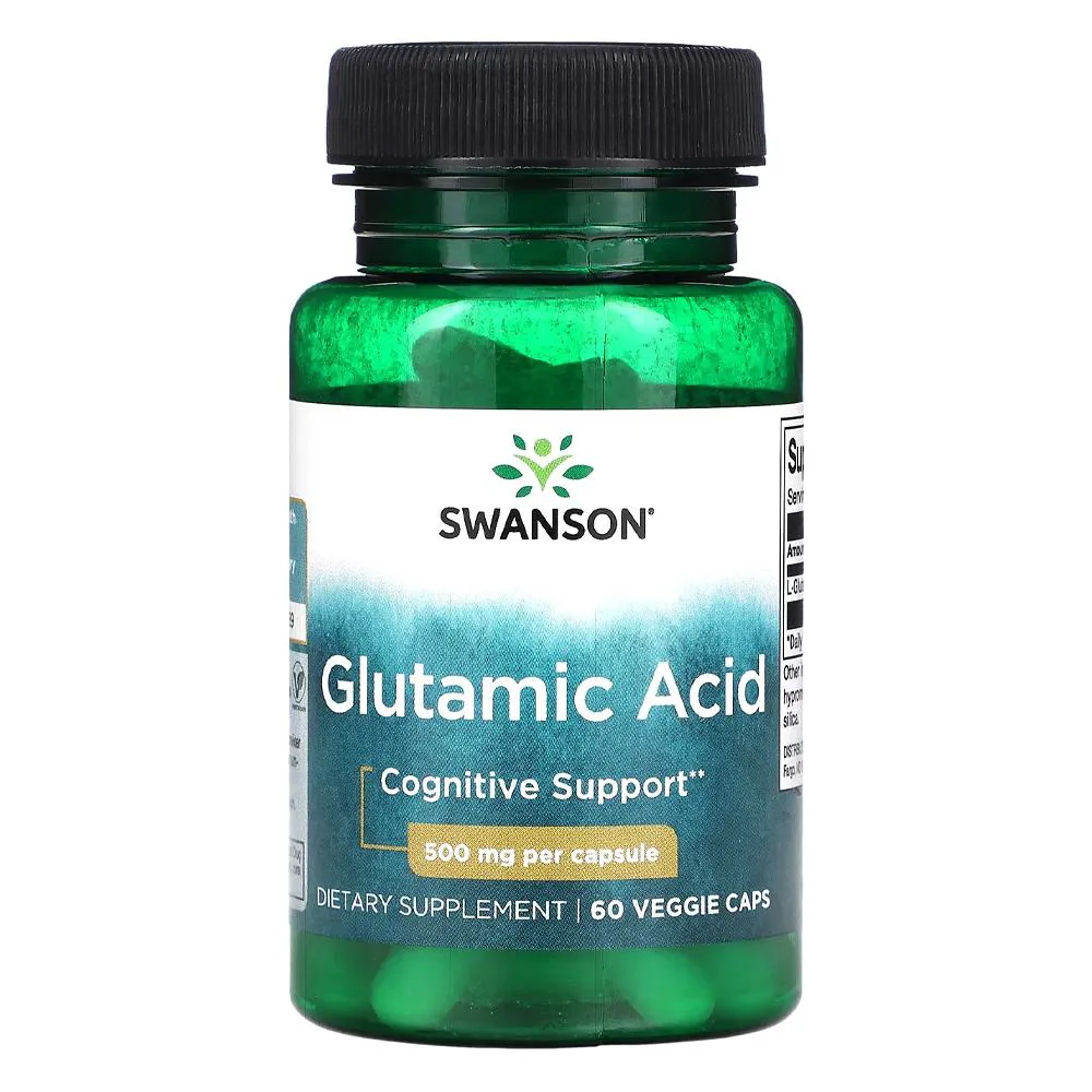 Ácido Glutâmico 500mg Swanson 60 Cápsulas Importado — | Farmácia Resyla