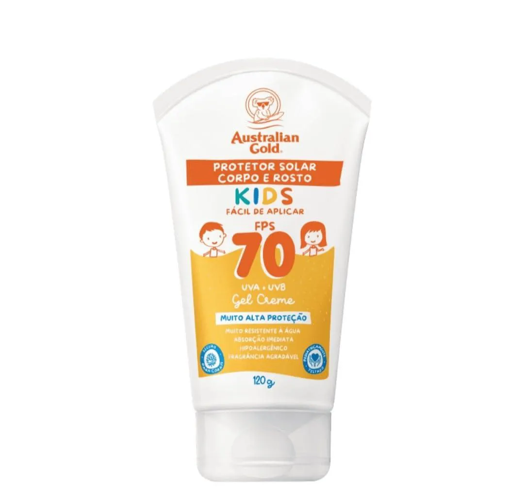 Australian Gold Protetor Solar Corpo e Rosto Kids Fps 70 120G — | Farmácia Resyla