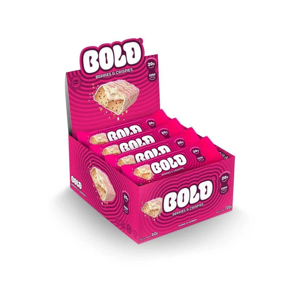 Barra de Proteína Bold Snacks Bold Bar Berries & Crispies 60g 12 unidades — Bold Snacks | Farmácia Resyla