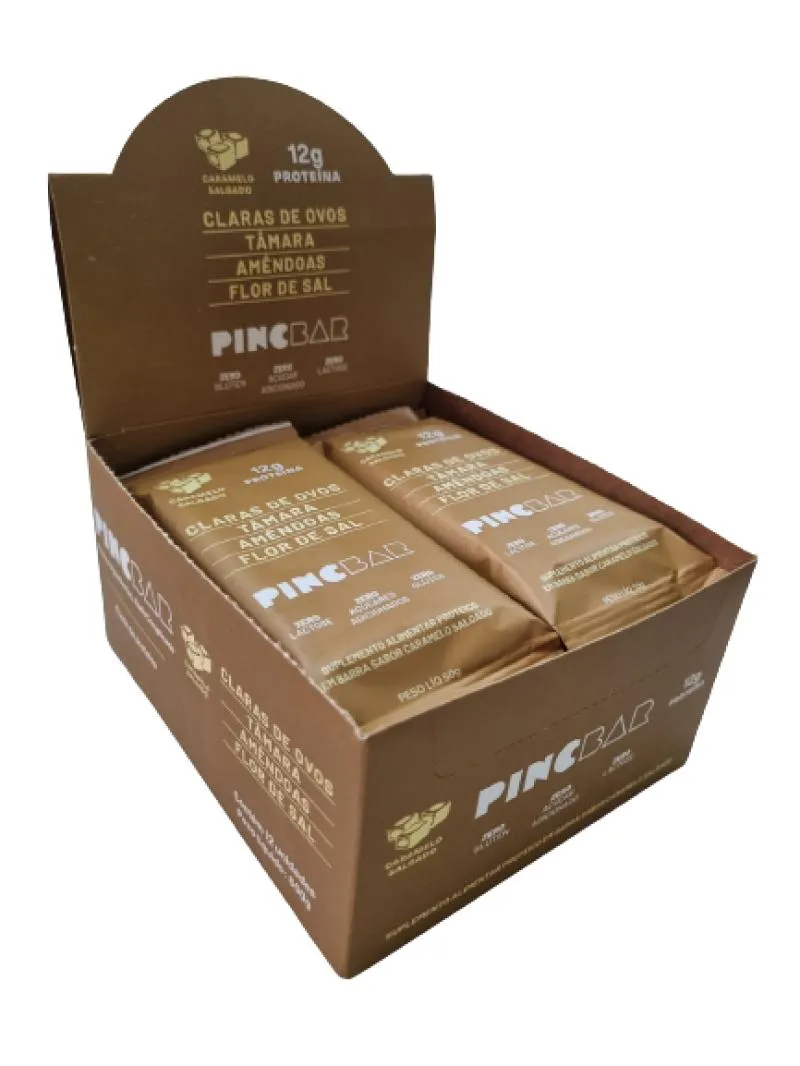 Barra de Proteína Caramelo Salgado Sem Açúcar 50g Pincbar 12 unidades — Pincbar | Farmácia Resyla