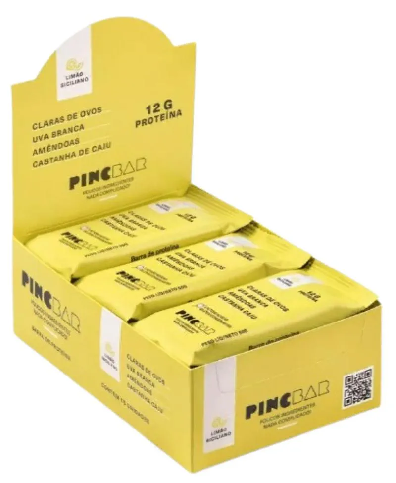 Barra de Proteína Limão Siciliano Sem Açúcar 50g Pincbar 15 unidades — Pincbar | Farmácia Resyla