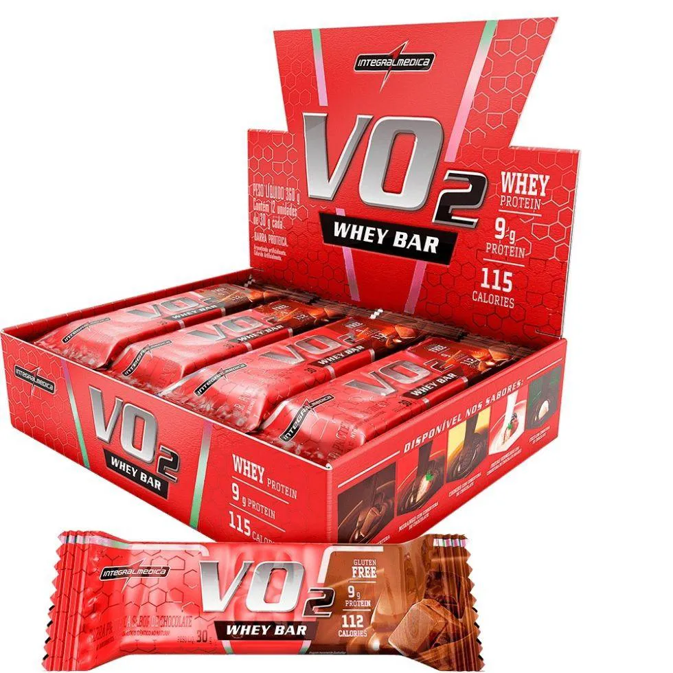 Barra de Proteína Vo2 Slim Integralmédica Chocolate 30g 12 unidades — Integralmedica | Farmácia Resyla