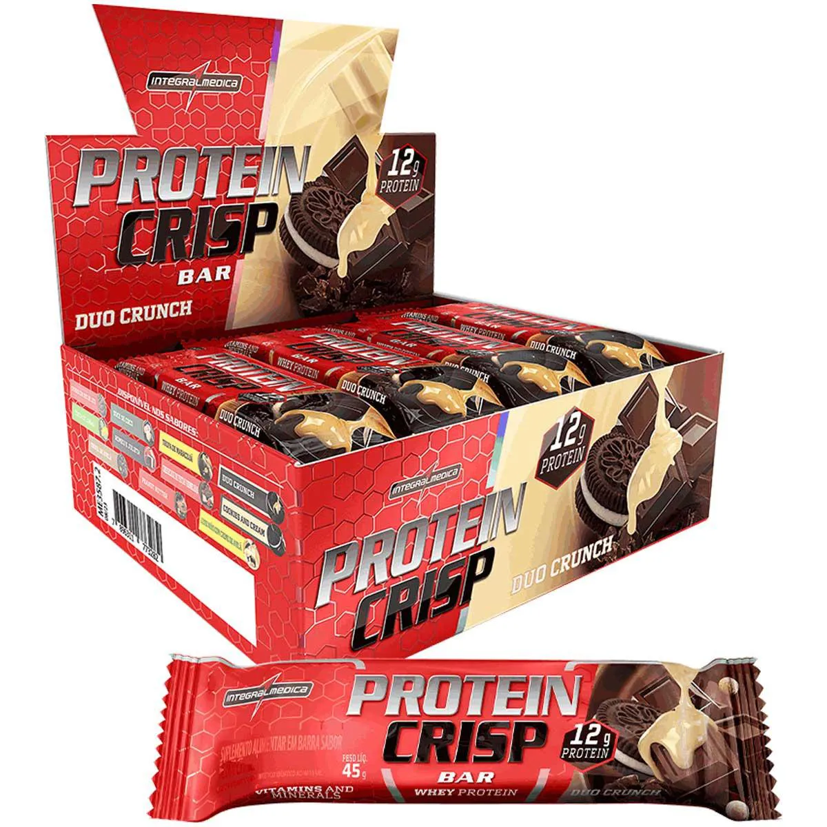 Barra Protein Crisp Bar Caixa Duo Crunch Integralmedica — Integralmedica | Farmácia Resyla