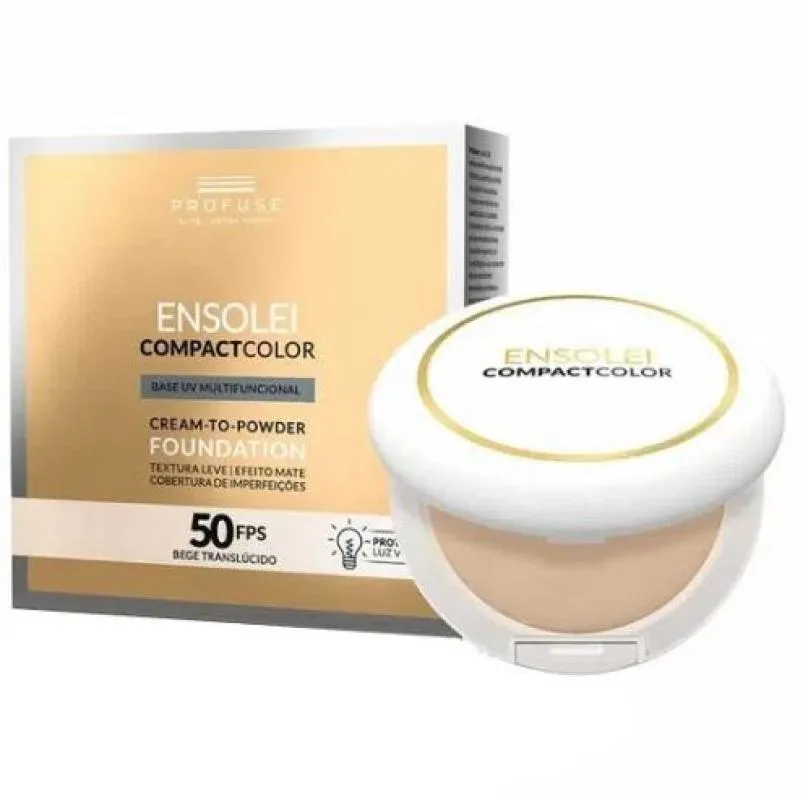 Base Facial Compacta Profuse Ensolei Compactcolor Fps 50 com 10g — Profuse | Farmácia Resyla