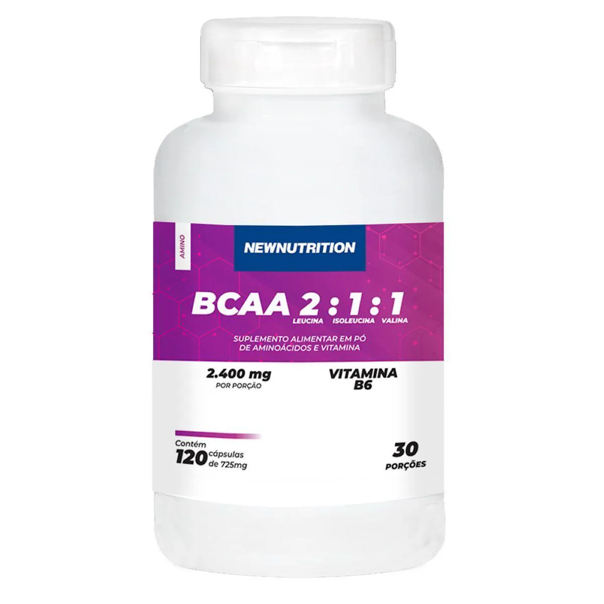 BCAA 2:1:1 2400mg Newnutrition 120 Cápsulas — | Farmácia Resyla