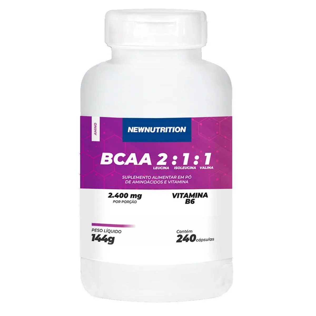 BCAA 2:1:1 2400mg Newnutrition 240 cápsulas — | Farmácia Resyla