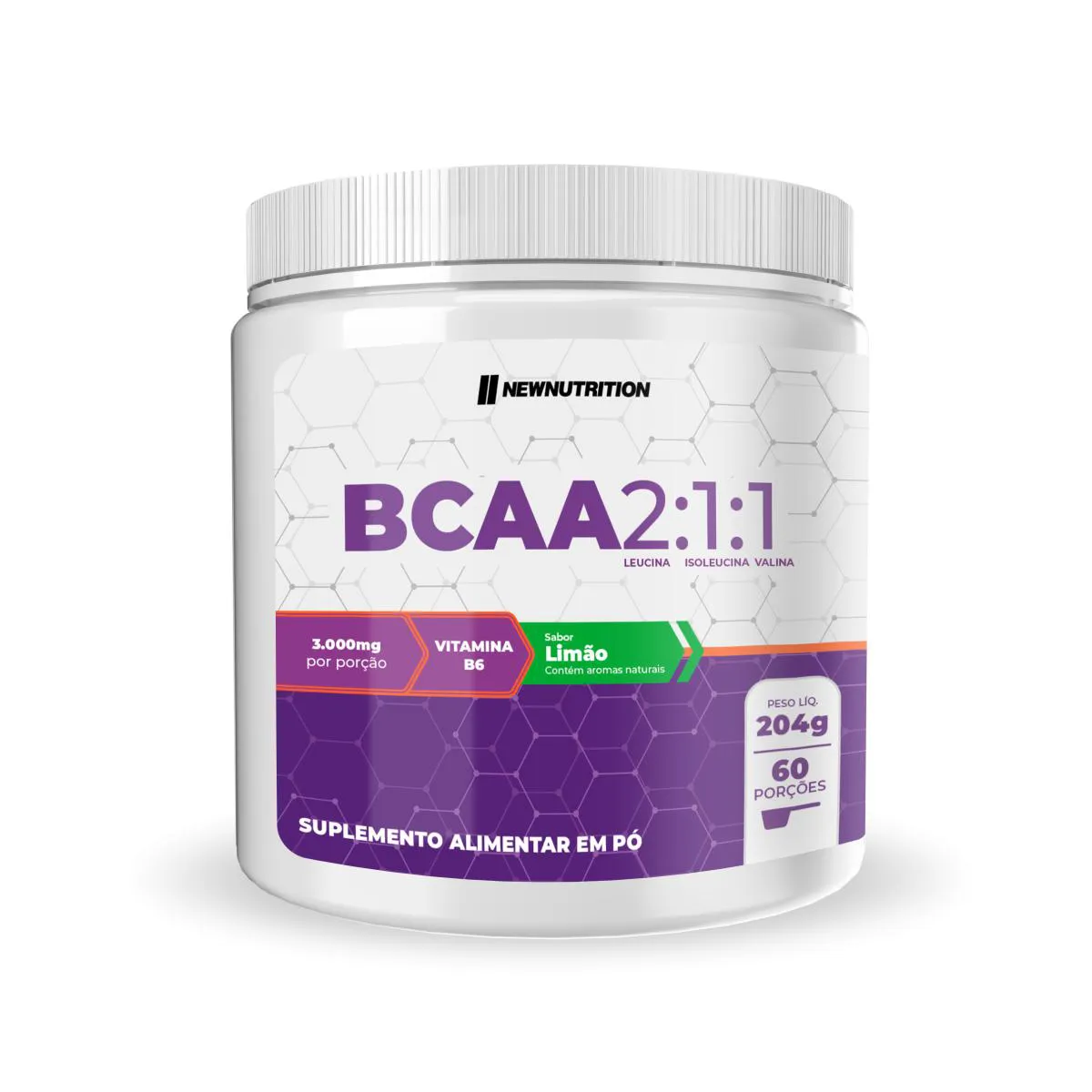 BCAA 2:1:1 Newnutrition Limão 204g — | Farmácia Resyla
