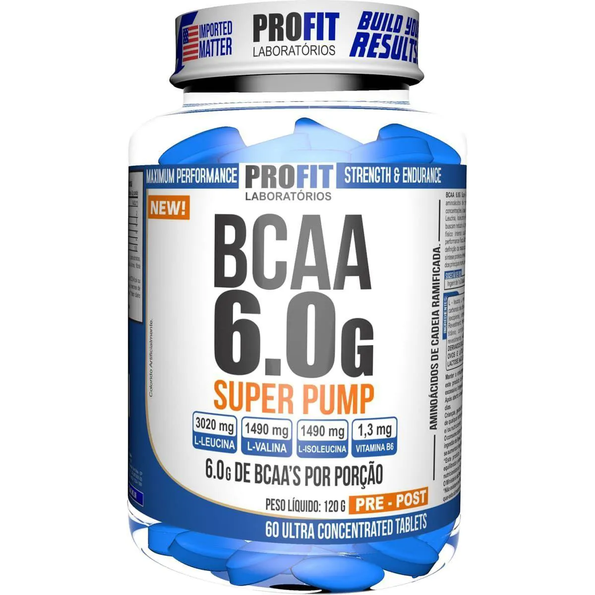 Bcaa Super Pump 6g - 60 Tabletes - Profit — | Farmácia Resyla