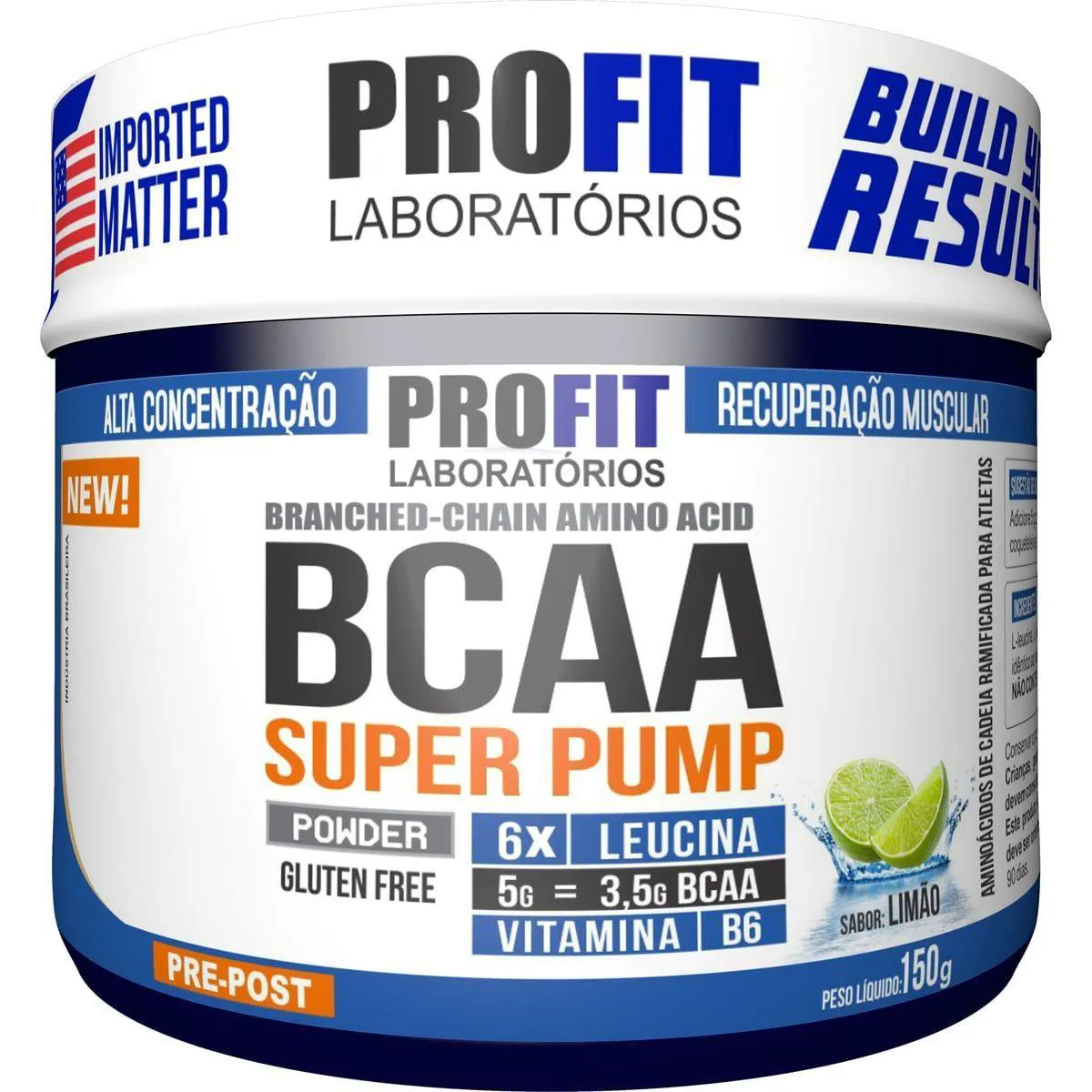 Bcaa Super Pump Powder 6:1:1 - 150G Limão - Profit — | Farmácia Resyla